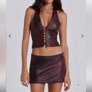Jaded London- Faux leather corset top